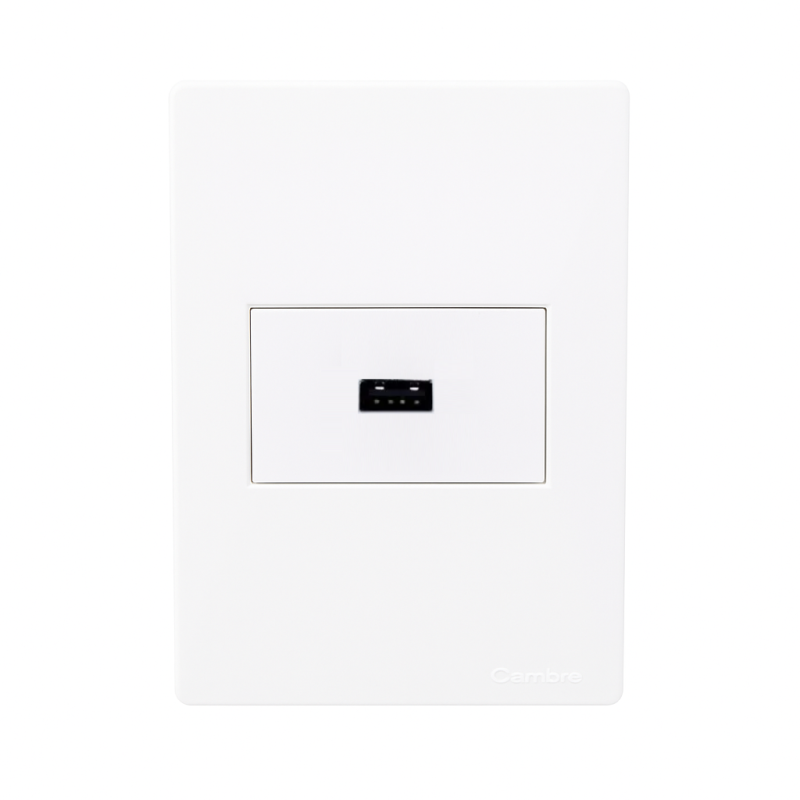 Conjunto armado CAMBRE S.XXII toma usb A 2.5A blanco