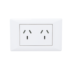 Conjunto armado CAMBRE S.XXII tomacorriente doble polarizado 10A blanco