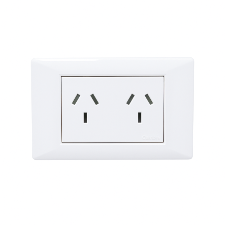 Conjunto armado CAMBRE S.XXII tomacorriente doble polarizado 10A blanco