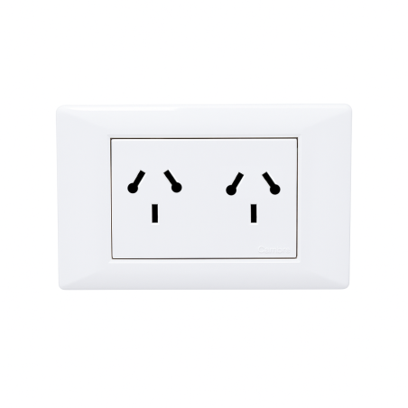 Conjunto armado CAMBRE S.XXII tomacorriente doble combinado 10A blanco
