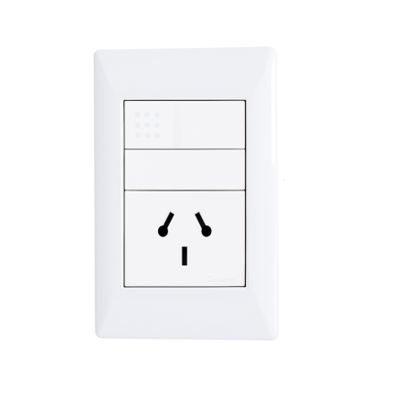Conjunto armado CAMBRE S.XXII 1 punto y 1 tomacorriente combinado 10A blanco