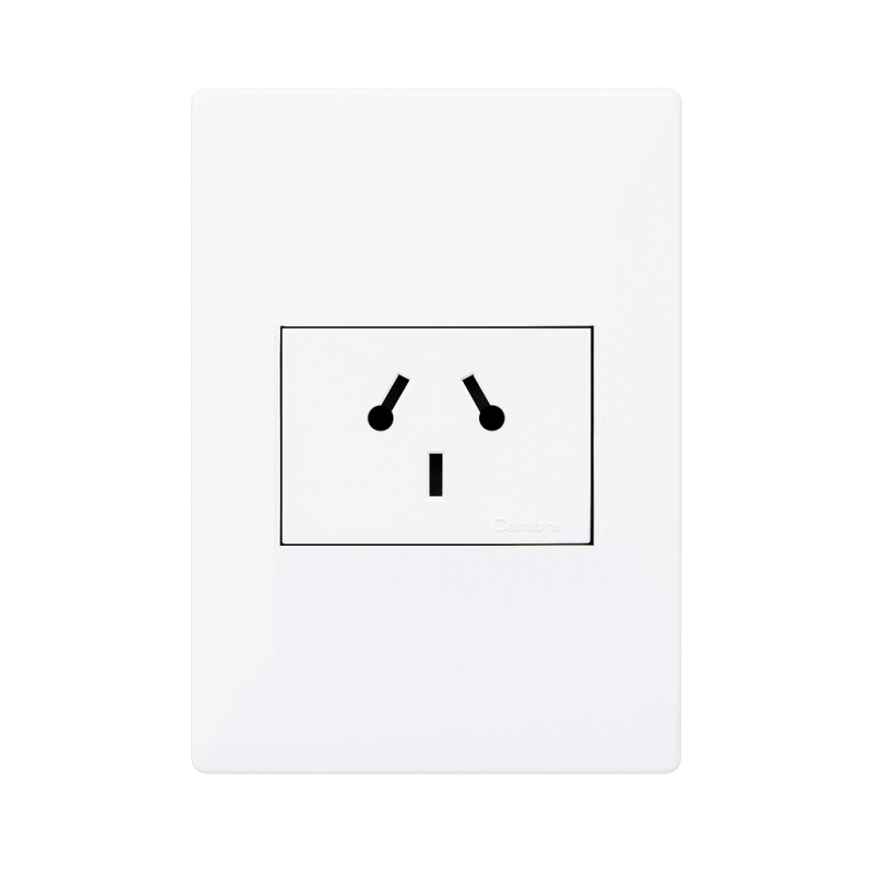 Conjunto armado CAMBRE S.XXII 1 tomacorriente combinado polarizado 10A blanco