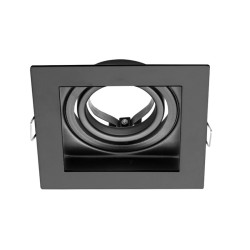 Embutido MACROLED cuadrado para 1 luz GU10 negro sin zócalo