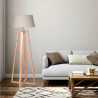 Lámpara de pie CARILUX NORDICA madera para 1 luz E27 clara