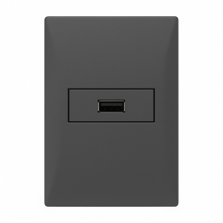 Conjunto armado CAMBRE S.XXII toma usb A 2.5A gris