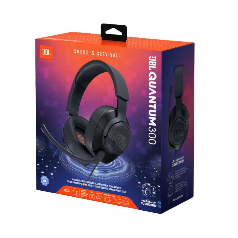 Auriculares gamer JBL QUANTUM 300 Negro Auriculares gamer JBL QUANTUM 300 Negro