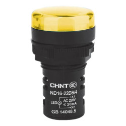 Piloto luminoso CHINT ND16-22DS/4 22mm 230V amarillo compacta