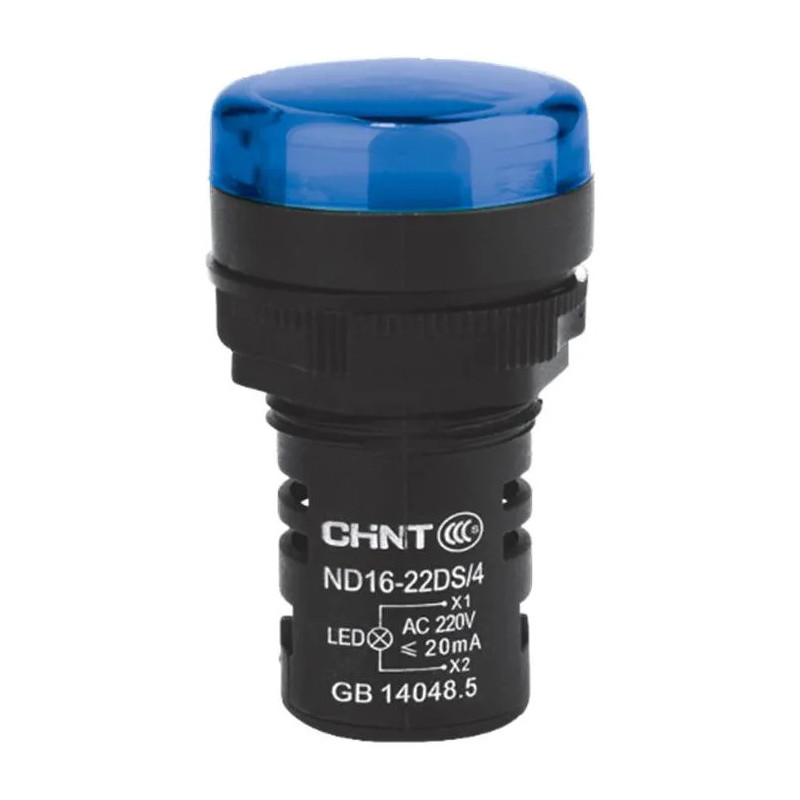 Piloto luminoso CHINT ND16-22DS/4 22mm 230V azul compacta