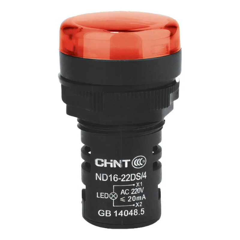 Piloto luminoso CHINT ND16-22DS/4 22mm 230V rojo compacta