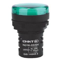 Piloto luminoso CHINT ND16-22DS/4 22mm 230V verde compacta
