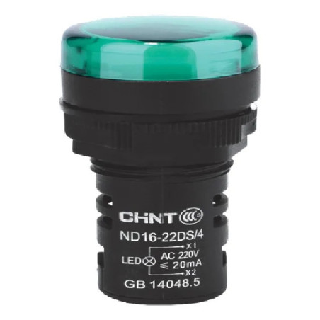 Piloto luminoso CHINT ND16-22DS/4 22mm 230V verde compacta