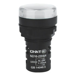 Piloto luminoso CHINT ND16-22DS/4 22mm 230V blanco compacta
