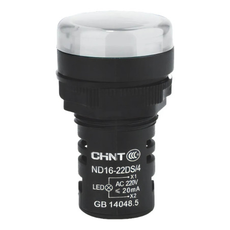Piloto luminoso CHINT ND16-22DS/4 22mm 230V blanco compacta