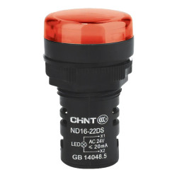 Piloto luminoso CHINT ND16-22DS/2 22mm 24V rojo compacta