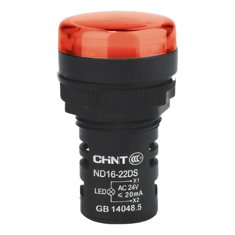 Piloto luminoso CHINT ND16-22DS/2 22mm 24V rojo compacta