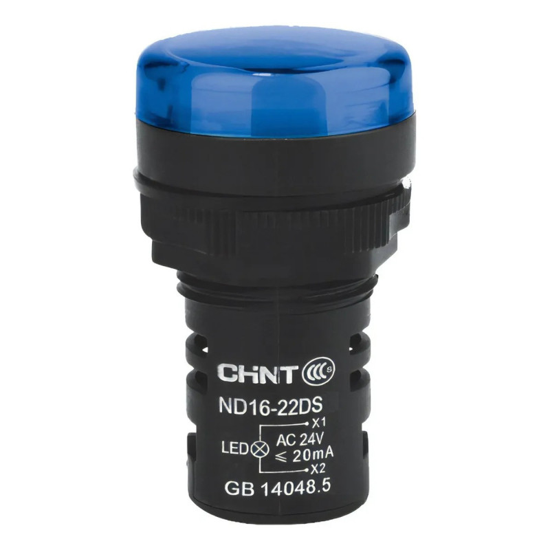 Piloto luminoso CHINT ND16-22DS/2 22mm 24V azul compacta