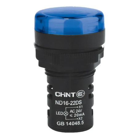 Piloto luminoso CHINT ND16-22DS/2 22mm 24V azul compacta