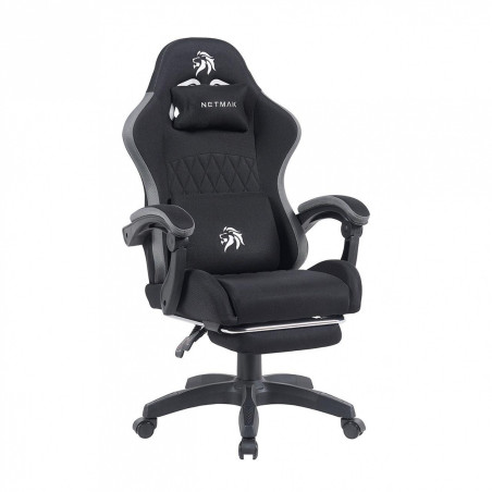 Silla gamer NETMAK NM-SG904 Negro con apoya pies