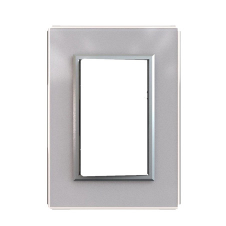 Tapa JELUZ CRISTAL 3 módulos con bastidor plateado