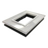 Tapa JELUZ CRISTAL 3 módulos con bastidor plateado