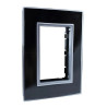 Tapa JELUZ CRISTAL con bastidor 3 módulos negro
