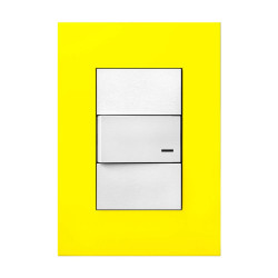 Tapa JELUZ PLATINUM 3 módulos amarillo