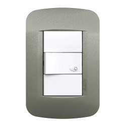 Tapa JELUZ REGINA 3 módulos color metalizado