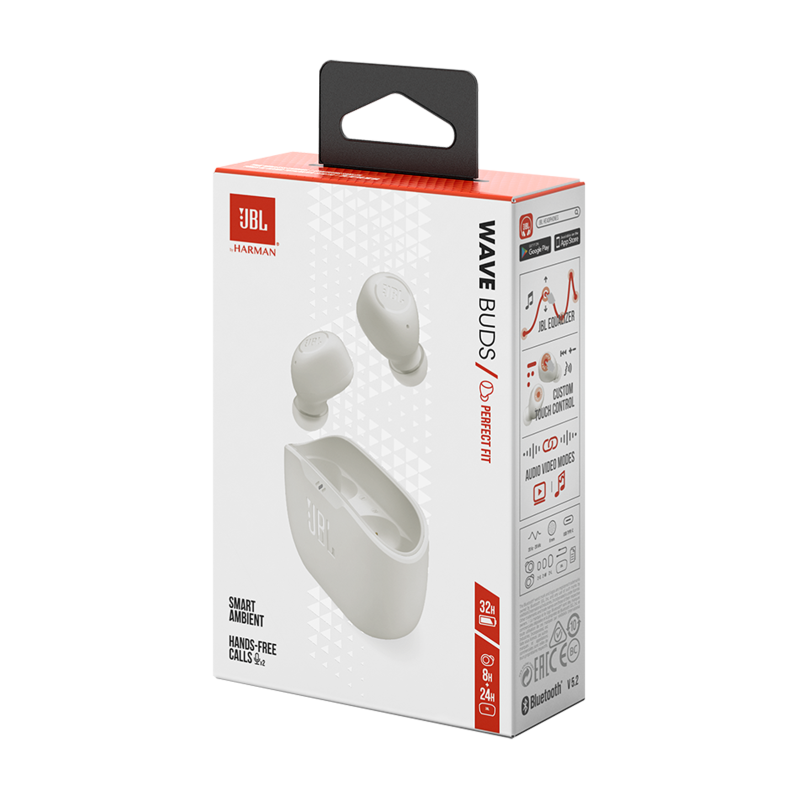 Auriculares bluetooth JBL WAVE BUDS IP54 Blanco Auriculares bluetooth JBL WAVE BUDS IP54 Blanco