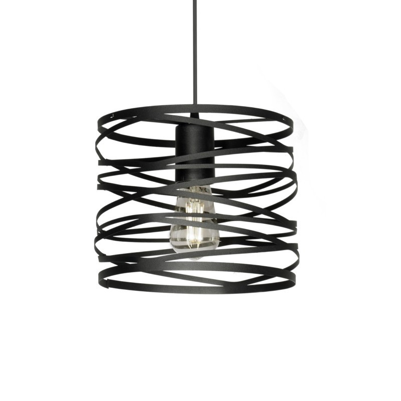 Colgante FERROLUX LECCE para 1 luz E27 negro