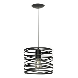 Colgante FERROLUX LECCE para 1 luz E27 negro
