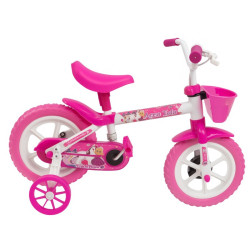 Bicicleta para niña FUTURA rodado 12 cuadro monotubo de acero llantas plásticas blanca