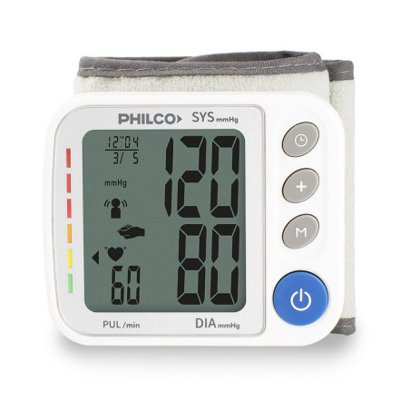 Tensiómetro digital de muñeca PHILCO 240 memorias apagado automático blanco
