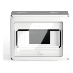 Caja pilar GENROD trifásico pvc 9 módulos IP65 tapa transparente