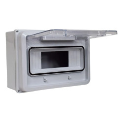 Caja pilar GENROD trifásico pvc 9 módulos IP65 tapa transparente