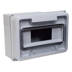 Caja pilar GENROD trifásico pvc 9 módulos IP65 tapa transparente