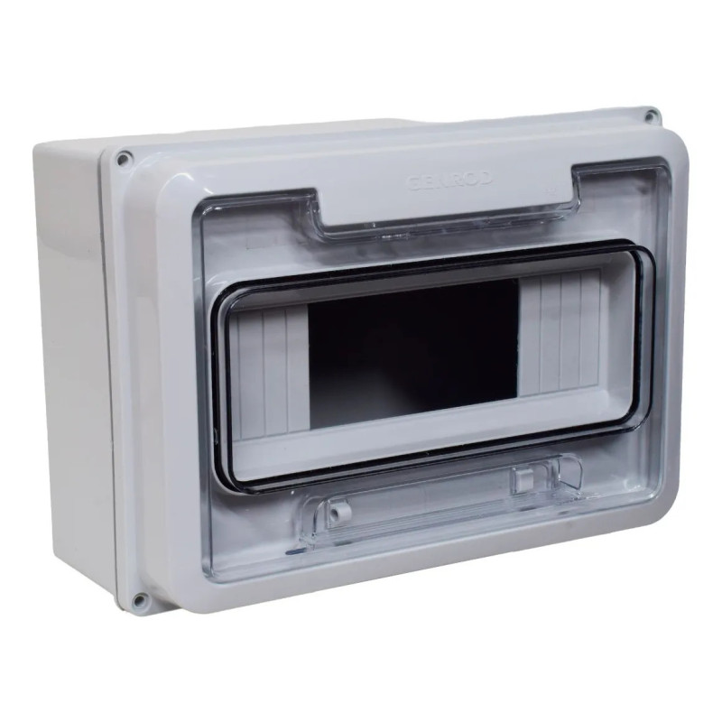 Caja pilar GENROD trifásico pvc 9 módulos IP65 tapa transparente Caja pilar GENROD trifásico pvc 9 módulos IP65 tapa transparente