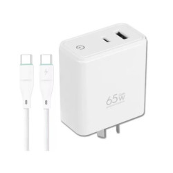 Cargador SOUL CVQ-USBPD65T USB-C 65W carga rápida blanco con cable
