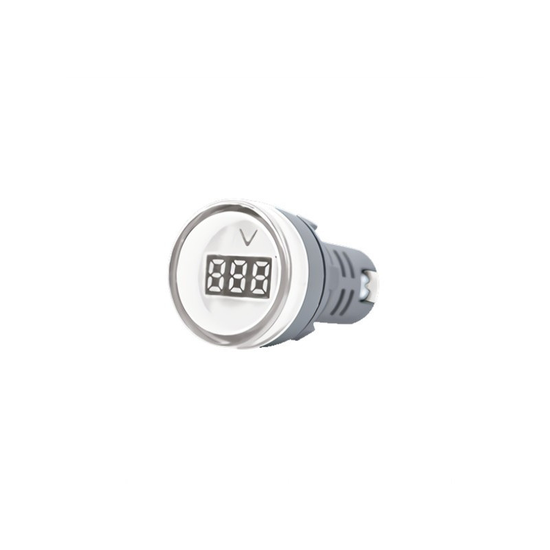 Mini voltímetro digital TBCin 22mm 80-500vca blanco