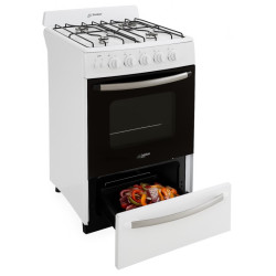 Cocina ESLABON DE LUJO EFM56NB2A Multigas 56cm 4 hornallas blanca