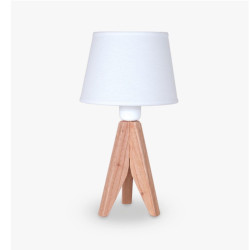 Velador De Mesa CARILUX 1133 paraiso con pantalla de lino blanca