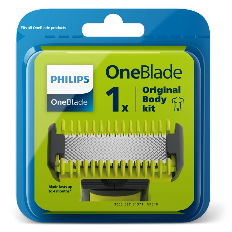 Cuchilla de repuesto PHILIPS QP610 para afeitadora OneBlade con peine protector Cuchilla de repuesto PHILIPS QP610 para afeitadora OneBlade con peine protector