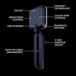 Luz LED LOGITECH LITRA GLOW para Streaming con TrueSoft USB