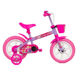 Bicicleta para niña FUTURA rodado 12 cuadro monotubo de acero llantas plásticas violeta