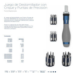 Destornillador BREMEN 15 piezas con criquet