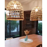 Colgante campana CARILUX para 1 luz E27 mimbre 30cm