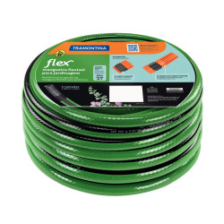 Manguera flexible TRAMONTINA 15 metros verde con acople para jardin