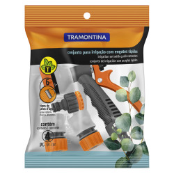 Set de riego TRAMONTINA hidropistola 4 piezas con acople