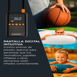 Inflador portátil GADNIC 200PSI 12V 4000mAh pantalla digital