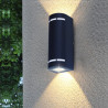 Aplique FERROLUX OPORTO curvo bidireccional para 2 luces GU10 negro con raja