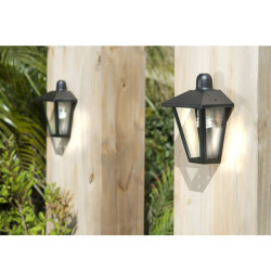 Farol SAN JUSTO TRAPEZOIDAL de pared para 1 luz E27 negro